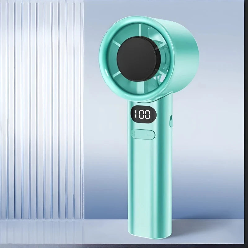 Portable Handheld Fan Cooling Fan with Digital Display USB Rechargeable 3-Speed Adjustable Wind High-speed For Travel Outdoor
